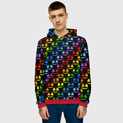 Толстовка-худи мужская Marshmello dj colors, цвет: 3D-красный — фото 2