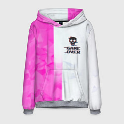 Толстовка-худи мужская Game over pink abstraction, цвет: 3D-меланж