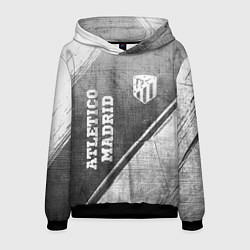 Толстовка-худи мужская Atletico Madrid - grey gradient вертикально, цвет: 3D-черный