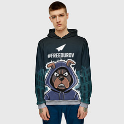 Толстовка-худи мужская Свободу Павлу Дурову, цвет: 3D-меланж — фото 2