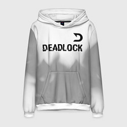 Толстовка-худи мужская Deadlock glitch на светлом фоне посередине, цвет: 3D-белый