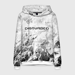 Толстовка-худи мужская Disturbed white graphite, цвет: 3D-белый