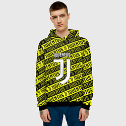 Толстовка-худи мужская Juventus pattern fc, цвет: 3D-черный — фото 2