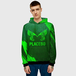 Толстовка-худи мужская Placebo - green gradient, цвет: 3D-черный — фото 2