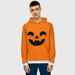 Толстовка-худи мужская Весёлая тыква верх, цвет: 3D-белый — фото 2
