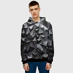 Толстовка-худи мужская Изношенная геометрия, цвет: 3D-черный — фото 2