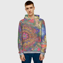 Толстовка-худи мужская Калейдоскоп красок, цвет: 3D-меланж — фото 2