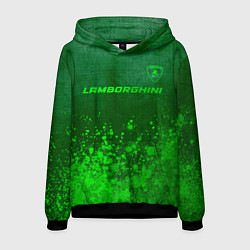 Мужская толстовка Lamborghini - green gradient посередине