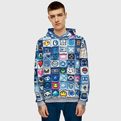 Толстовка-худи мужская Пиксельный пэчворк, цвет: 3D-меланж — фото 2