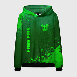 Толстовка-худи мужская Free Fire - green gradient вертикально, цвет: 3D-черный