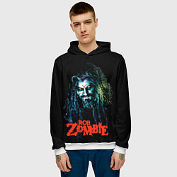 Толстовка-худи мужская Rob zombie portrait, цвет: 3D-белый — фото 2