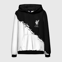 Толстовка-худи мужская Liverpool fc белые краски, цвет: 3D-черный