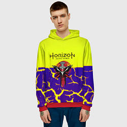 Толстовка-худи мужская Horizon zero dawn разломы, цвет: 3D-красный — фото 2