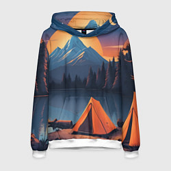 Мужская толстовка Палатка на берегу озера