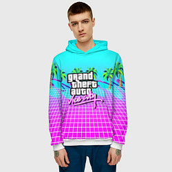 Толстовка-худи мужская Vice city tropic collection, цвет: 3D-белый — фото 2