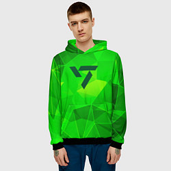 Толстовка-худи мужская Seventeen green poly, цвет: 3D-черный — фото 2