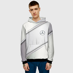 Толстовка-худи мужская Mercedes benz metalic collection, цвет: 3D-черный — фото 2