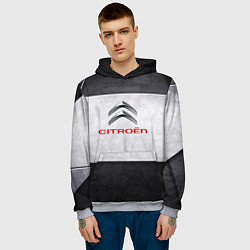 Толстовка-худи мужская Citroen grey metal, цвет: 3D-меланж — фото 2