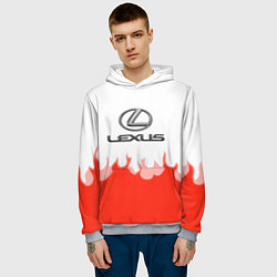 Толстовка-худи мужская Lexus fire, цвет: 3D-меланж — фото 2