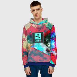 Толстовка-худи мужская RUST geometry color, цвет: 3D-синий — фото 2