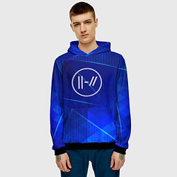 Толстовка-худи мужская Twenty One Pilots blue poly, цвет: 3D-черный — фото 2