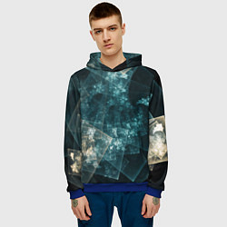 Толстовка-худи мужская Абстрактный космос геометрия, цвет: 3D-синий — фото 2