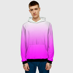 Толстовка-худи мужская Gradient color pink, цвет: 3D-черный — фото 2