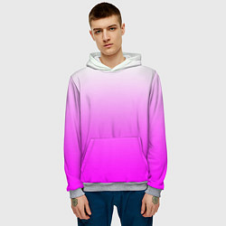 Толстовка-худи мужская Gradient color pink, цвет: 3D-меланж — фото 2