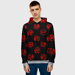 Толстовка-худи мужская Twenty one pilots rose pattern, цвет: 3D-меланж — фото 2