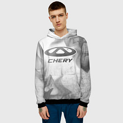 Толстовка-худи мужская Chery - white gradient, цвет: 3D-черный — фото 2