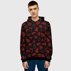 Толстовка-худи мужская Houses logo pattern Game of Thrones, цвет: 3D-черный — фото 2