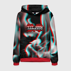 Толстовка-худи мужская Tekken fire glitch, цвет: 3D-красный