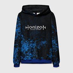 Толстовка-худи мужская Horizon: Zero Dawn синие брызги красок, цвет: 3D-синий