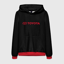 Толстовка-худи мужская Toyota red logo auto, цвет: 3D-красный