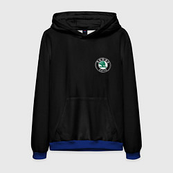 Толстовка-худи мужская Skoda logo auto, цвет: 3D-синий