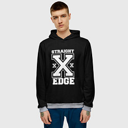 Толстовка-худи мужская Straight edge SXE, цвет: 3D-меланж — фото 2