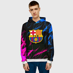 Толстовка-худи мужская Barcelona neon flame, цвет: 3D-белый — фото 2