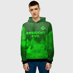 Толстовка-худи мужская Resident Evil - green gradient посередине, цвет: 3D-черный — фото 2