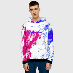 Толстовка-худи мужская Cyberpunk 2077 неоновые краски, цвет: 3D-черный — фото 2