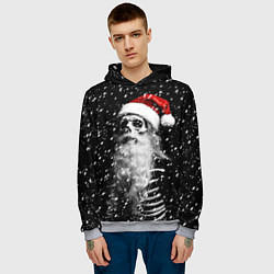 Толстовка-худи мужская Санта Клаус скелет, цвет: 3D-меланж — фото 2