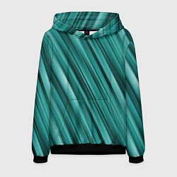 Толстовка-худи мужская Лазурные волны, цвет: 3D-черный