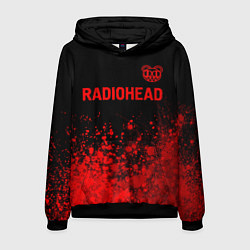 Толстовка-худи мужская Radiohead - red gradient посередине, цвет: 3D-черный