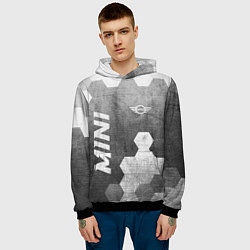 Толстовка-худи мужская Mini - grey gradient вертикально, цвет: 3D-черный — фото 2