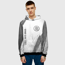 Толстовка-худи мужская Three Days Grace - white gradient вертикально, цвет: 3D-черный — фото 2