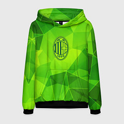 Толстовка-худи мужская AC Milan green poly, цвет: 3D-черный