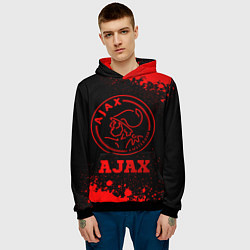 Толстовка-худи мужская Ajax - red gradient, цвет: 3D-черный — фото 2