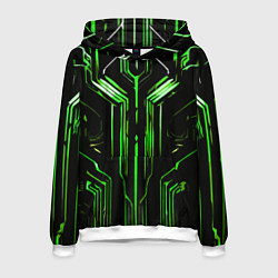 Мужская толстовка Green stripes on a black background