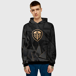 Толстовка-худи мужская Leeds United golden poly, цвет: 3D-черный — фото 2