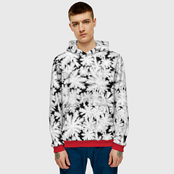 Толстовка-худи мужская Мороз на стекле, цвет: 3D-красный — фото 2