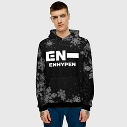 Толстовка-худи мужская Снежный Enhypen, цвет: 3D-черный — фото 2